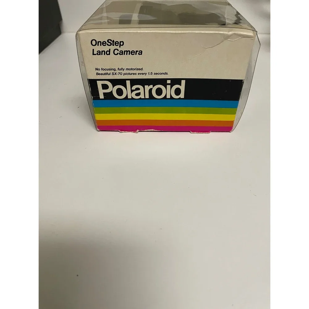 Vintage Polaroid OneStep Land Camera Rainbow Stripe SX-70 Film Camera in Box